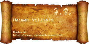 Haiman Vilibald névjegykártya